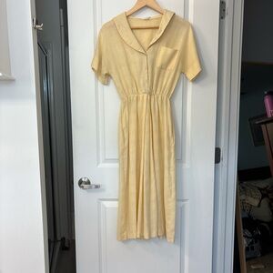 Vintage Yellow Midi Dress